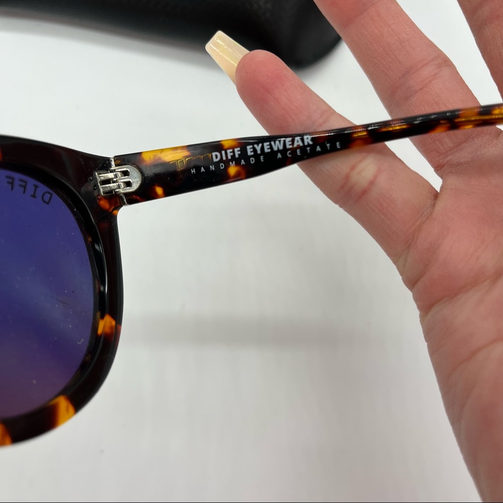 Diff Dime Ii Sunglasses Yellow Round Lens Acetate… - image 4